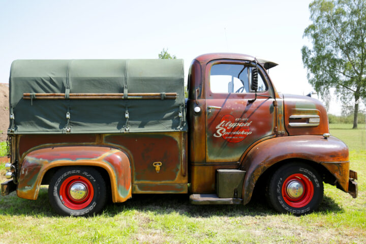 1950 Ford COE Rat Rod, Rusty Patina Cab-Over Truck - photo by Peter Kraaibeek