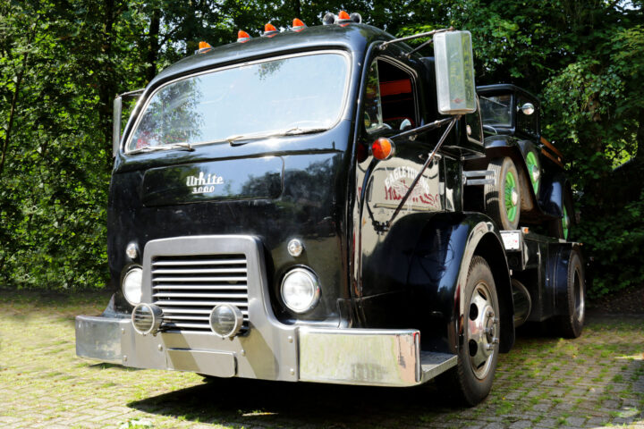 1951 White 3000 black classic truck - photo by Peter Kraaibeek