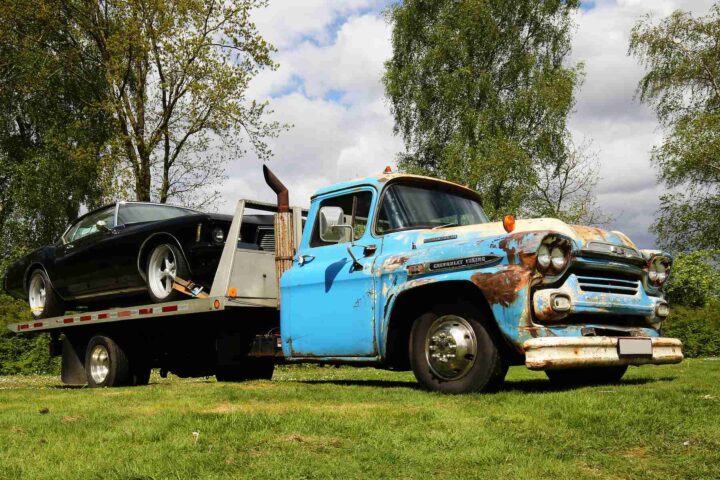 1959 Chevrolet Viking 60 Classic Truck with 1971 Buick Riviera Boattail - photo by Peter Kraaibeek