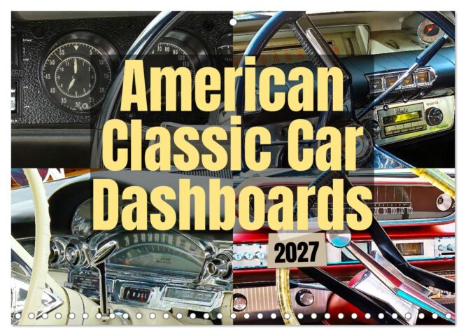 American Classic Car Dashboards Title image of Wall Calendar by Peter Kraaibeek