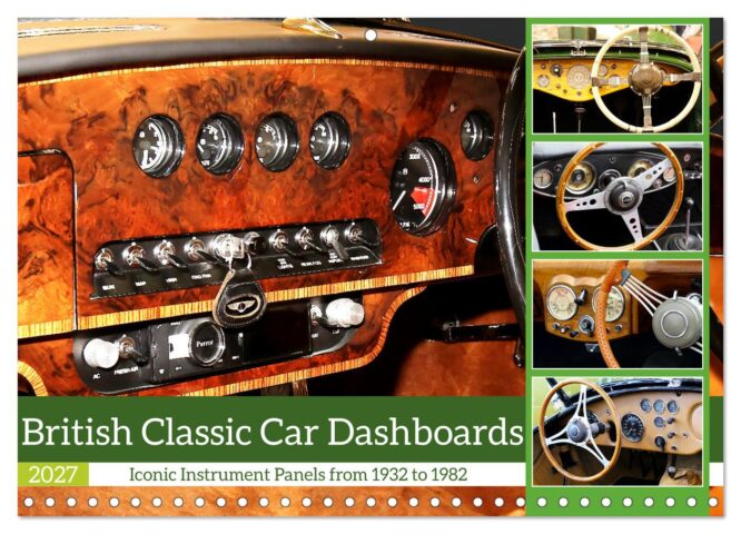 British Classic Car Dashboards Title image of Wall Calendar by Peter Kraaibeek
