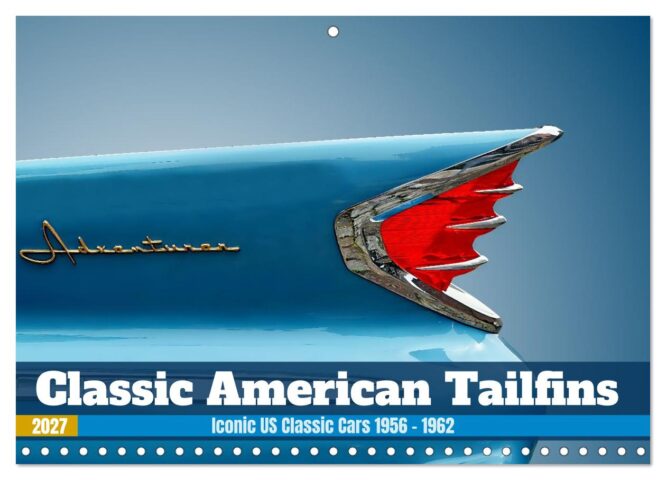 Classic American Tailfins Title image of Wall Calendar by Peter Kraaibeek