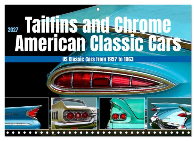 Tailfins and Chrome American Classic Cars Title image of Wall Calendar by Peter Kraaibeek